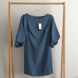 BANANA REPUBLIC Puff Sleeve Teal Dress